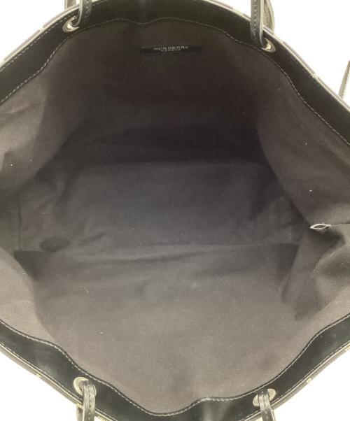 BURBERRY LONDON（バーバリーロンドン）BURBERRY LONDON (バーバリーロンドン) キャンバス トートバッグ ネイビー×アイボリーの古着・服飾アイテム