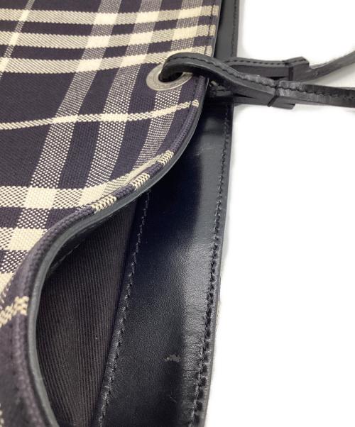 BURBERRY LONDON（バーバリーロンドン）BURBERRY LONDON (バーバリーロンドン) キャンバス トートバッグ ネイビー×アイボリーの古着・服飾アイテム