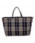 BURBERRY LONDON (バーバリーロンドン) キャンバス トートバッグ ネイビー×アイボリー：13000円