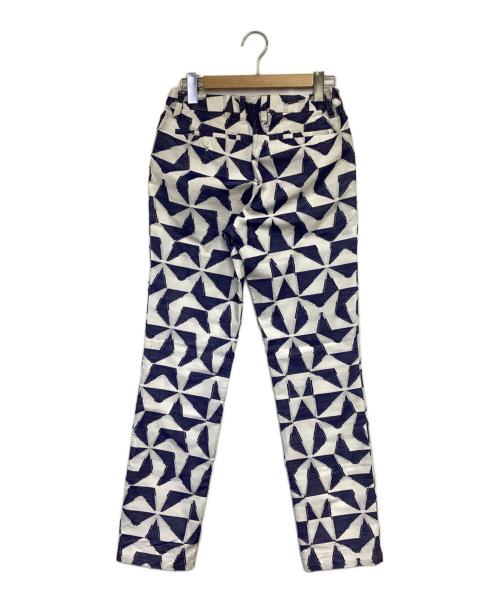 ISSEY MIYAKE（イッセイミヤケ）ISSEY MIYAKE (イッセイミヤケ) 総柄パンツ ブルー×ホワイト サイズ:2の古着・服飾アイテム