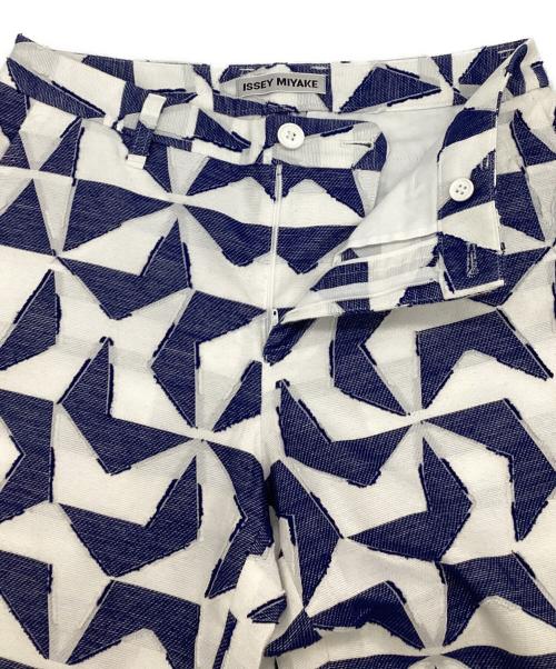 ISSEY MIYAKE（イッセイミヤケ）ISSEY MIYAKE (イッセイミヤケ) 総柄パンツ ブルー×ホワイト サイズ:2の古着・服飾アイテム