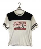 Hysteric Glamourヒステリックグラマー）の古着「LAY DAY WOMAN（レイ デイ ウーマン）オーバーサイズTシャツ」｜ブラック×ホワイト