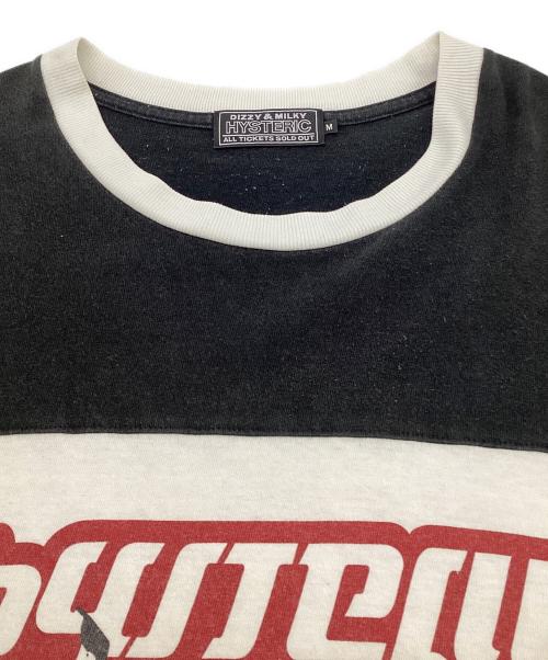 Hysteric Glamour（ヒステリックグラマー）Hysteric Glamour (ヒステリックグラマー) LAY DAY WOMAN（レイ デイ ウーマン）オーバーサイズTシャツ ブラック×ホワイト サイズ:Mの古着・服飾アイテム