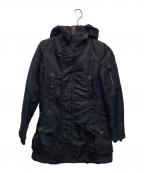 BURBERRY BLUE LABELバーバリーロンドンブルーレーベル）の古着「ライナー付モッズコート」｜ブラック