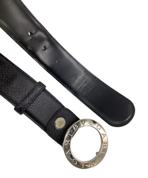 BVLGARI（ブルガリ）BVLGARI (ブルガリ) サークル ロゴ ベルト ブラック サイズ:44/110の古着・服飾アイテム