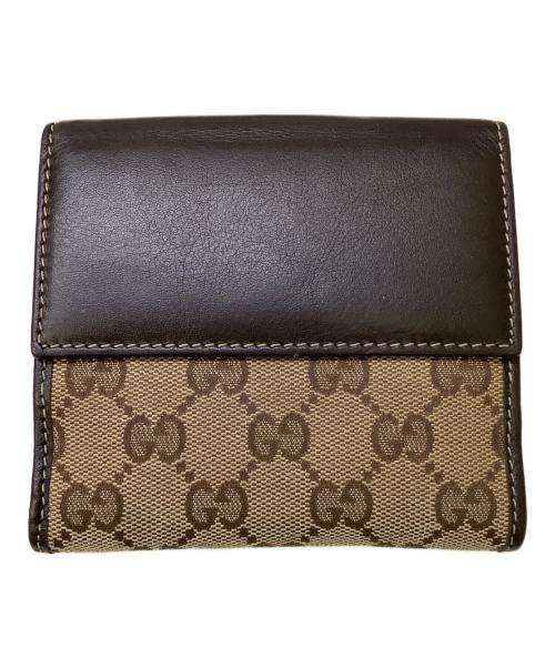 GUCCI（グッチ）GUCCI (グッチ) GGキャンバス 2つ折り財布 ベージュの古着・服飾アイテム