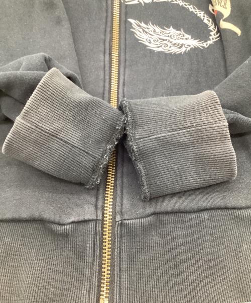 錦（ニシキ）錦 (ニシキ) 和柄ジップパーカー ブラック サイズ:Sの古着・服飾アイテム