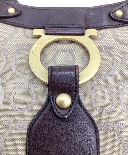 Salvatore Ferragamo（サルヴァトーレ フェラガモ）Salvatore Ferragamo (サルヴァトーレ フェラガモ) ガンチーニ キャンバス トートバッグ ベージュの古着・服飾アイテム