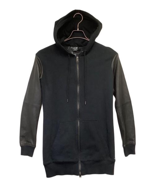 DIESEL（ディーゼル）DIESEL (ディーゼル) コンビネーションジップパーカー ブラック×ホワイト サイズ:Mの古着・服飾アイテム