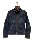 BURBERRY BLACK LABELバーバリーブラックレーベル）の古着「デニムジャケット」｜インディゴ×ブラウン