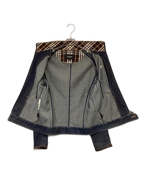 BURBERRY BLACK LABEL（バーバリーブラックレーベル）BURBERRY BLACK LABEL (バーバリーブラックレーベル) デニムジャケット インディゴ×ブラウン サイズ:Mの古着・服飾アイテム