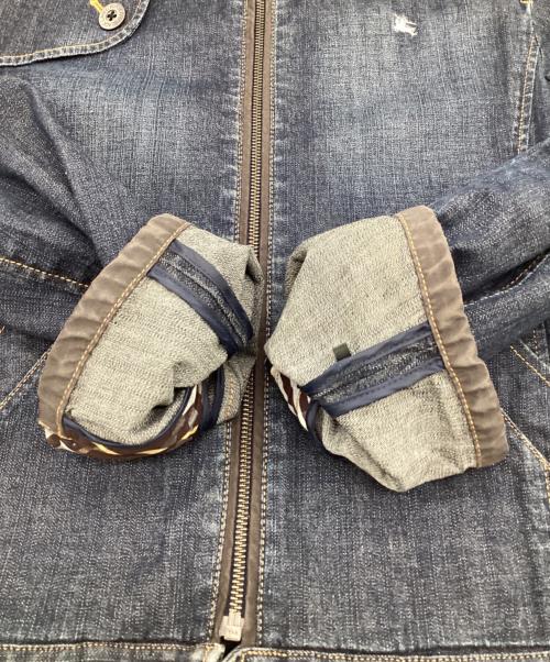 BURBERRY BLACK LABEL（バーバリーブラックレーベル）BURBERRY BLACK LABEL (バーバリーブラックレーベル) デニムジャケット インディゴ×ブラウン サイズ:Mの古着・服飾アイテム