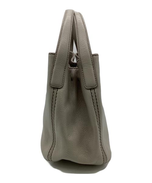 HIROFU（ヒロフ）HIROFU (ヒロフ) チッチョーネ レザー トートバッグ ベージュの古着・服飾アイテム