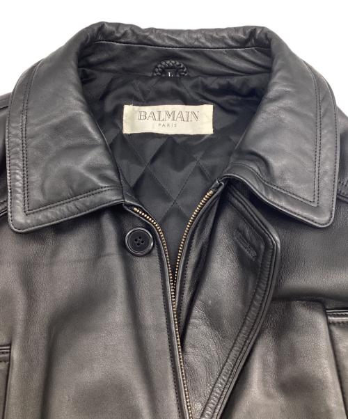 BALMAIN（バルマン）BALMAIN (バルマン) レザージャケット ブラック サイズ:Lの古着・服飾アイテム