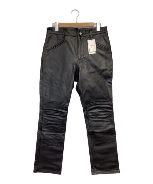 JOURNAL STANDARD TRISECT（ジャーナルスタンダード トライセクト）JOURNAL STANDARD TRISECT (ジャーナルスタンダード トライセクト) バッファローレザー モトクロスパンツ ブラック サイズ:Mの古着・服飾アイテム