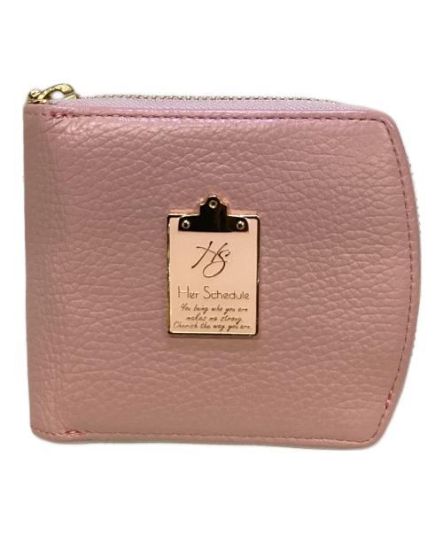 HER SCHEDULE（ハースケジュール）Her Schedule (ハースケジュール) 2つ折り財布 ピンクの古着・服飾アイテム