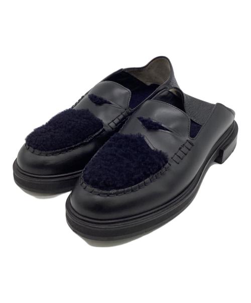 FENDI（フェンディ）FENDI (フェンディ) ボアバブーシュ ブラック×ネイビー サイズ:5（備考参照）の古着・服飾アイテム