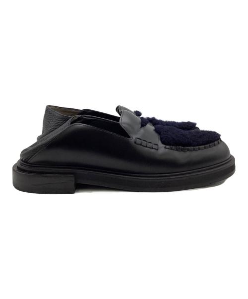 FENDI（フェンディ）FENDI (フェンディ) ボアバブーシュ ブラック×ネイビー サイズ:5（備考参照）の古着・服飾アイテム