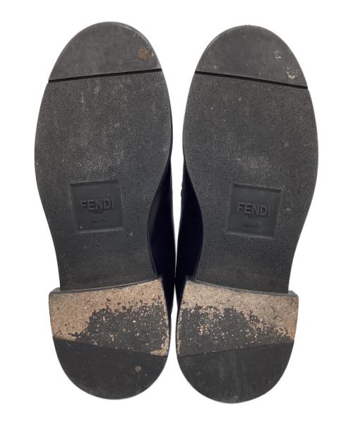 FENDI（フェンディ）FENDI (フェンディ) ボアバブーシュ ブラック×ネイビー サイズ:5（備考参照）の古着・服飾アイテム