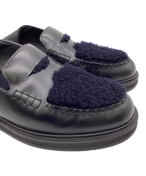 FENDI（フェンディ）FENDI (フェンディ) ボアバブーシュ ブラック×ネイビー サイズ:5（備考参照）の古着・服飾アイテム
