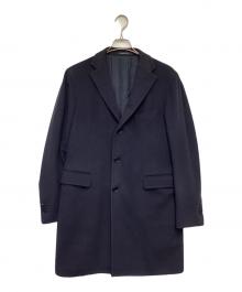 TAGLIATORE（タリアトーレ）の古着「カシミヤ混ウール チェスターコート」｜ネイビー