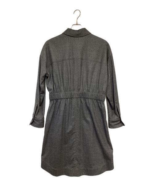 BRUNELLO CUCINELLI（ブルネロクチネリ）BRUNELLO CUCINELLI (ブルネロクチネリ) ウールシャツワンピース グレー サイズ:Mの古着・服飾アイテム