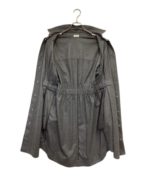 BRUNELLO CUCINELLI（ブルネロクチネリ）BRUNELLO CUCINELLI (ブルネロクチネリ) ウールシャツワンピース グレー サイズ:Mの古着・服飾アイテム
