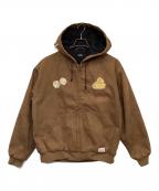 X-LARGEエクストララージ）の古着「DICE HOODED WORK JACKET（ダイス フーデッド ワーク ジャケット）」｜ブラウン