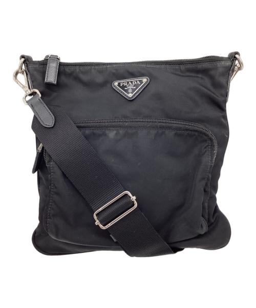 PRADA（プラダ）PRADA (プラダ) ナイロンショルダーバッグ ブラックの古着・服飾アイテム