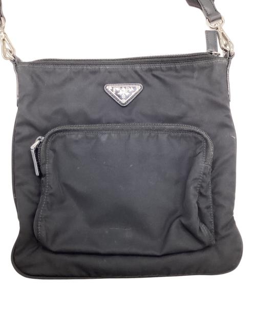 PRADA（プラダ）PRADA (プラダ) ナイロンショルダーバッグ ブラックの古着・服飾アイテム