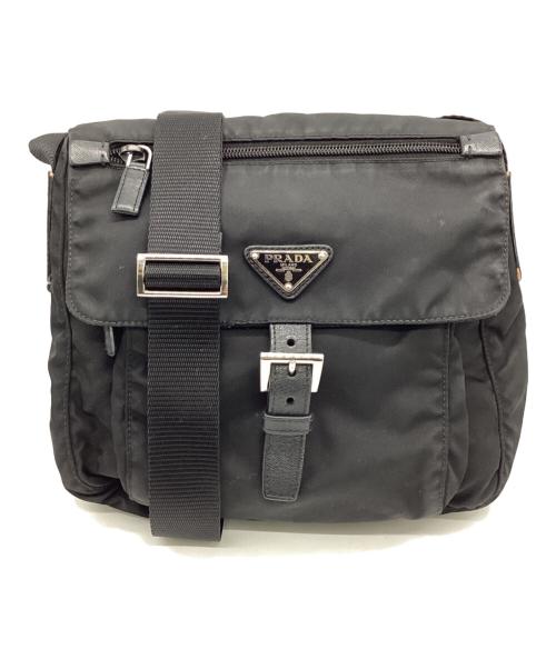 PRADA（プラダ）PRADA (プラダ) ナイロンショルダーバッグ ブラックの古着・服飾アイテム