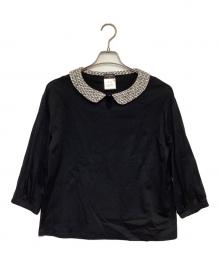 CHANEL（シャネル）の古着「ツイードカラー 7分袖カットソー」｜ブラック