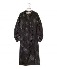 MIESROHE（ミースロエ）の古着「ギャザースリーブミディワンピ レディース」｜ブラック