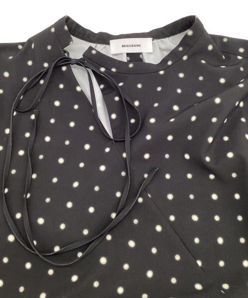 MIESROHE（ミースロエ）MIESROHE (ミースロエ) ギャザースリーブミディワンピ レディース ブラックの古着・服飾アイテム