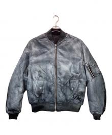 YOKE（ヨーク）の古着「SPREY PRINTED BOMBER JACKET（スプレー プリンテッド ボンバー ジャケット）」｜グレー