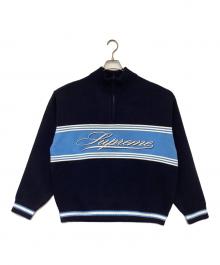 SUPREME（シュプリーム）の古着「SCRIPT STRIPE HALF ZIP SWEATER（スクリプト ストライプ ハーフジップ セーター）」｜ネイビー