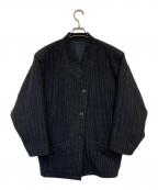 ISSEY MIYAKEイッセイミヤケ）の古着「ノーカラージャケット」｜ブラック