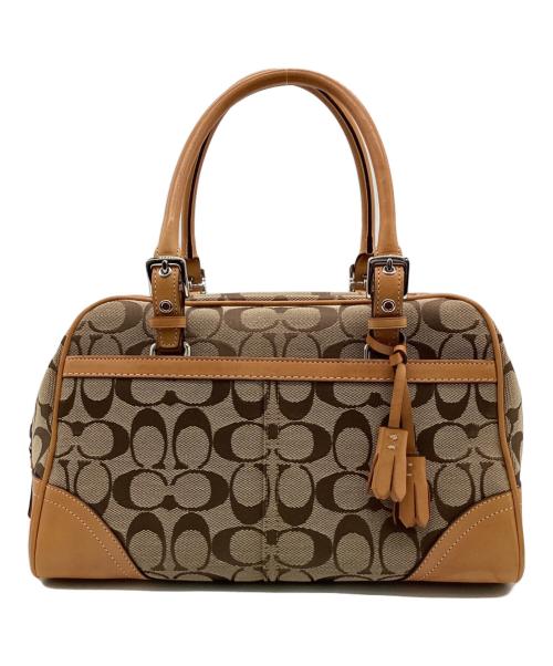 COACH（コーチ）COACH (コーチ) シグネチャー ハンドバッグ ブラウンの古着・服飾アイテム