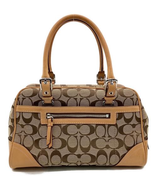 COACH（コーチ）COACH (コーチ) シグネチャー ハンドバッグ ブラウンの古着・服飾アイテム