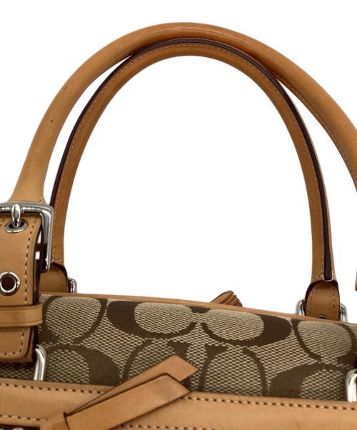 COACH（コーチ）COACH (コーチ) シグネチャー ハンドバッグ ブラウンの古着・服飾アイテム