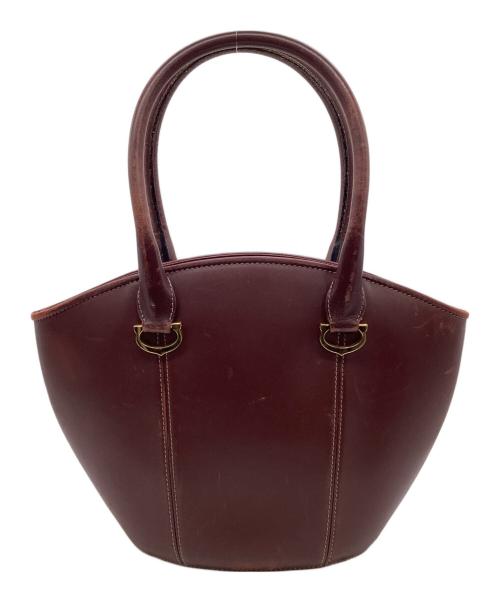 Cartier（カルティエ）Cartier (カルティエ) must de Cartier（マスト ドゥ カルティエ）ハンドバッグ ボルドーの古着・服飾アイテム