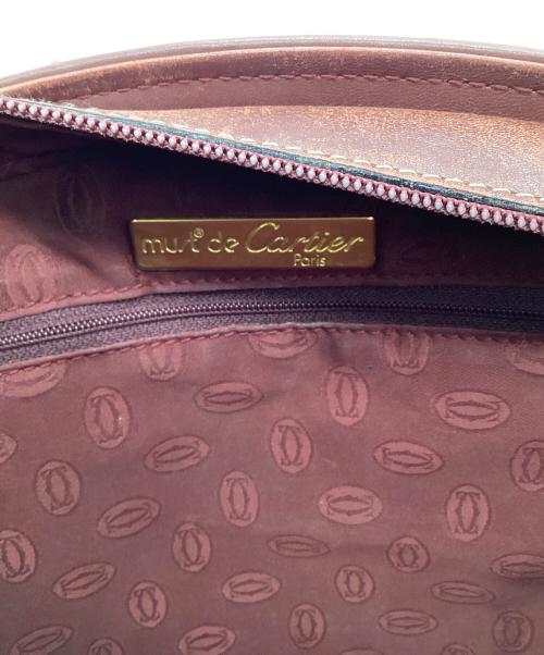 Cartier（カルティエ）Cartier (カルティエ) must de Cartier（マスト ドゥ カルティエ）ハンドバッグ ボルドーの古着・服飾アイテム