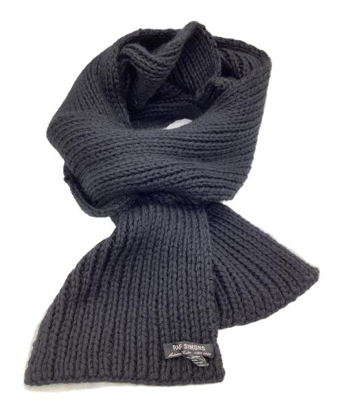 RAF SIMONS（ラフシモンズ）RAF SIMONS (ラフシモンズ) ロングマフラー ブラックの古着・服飾アイテム