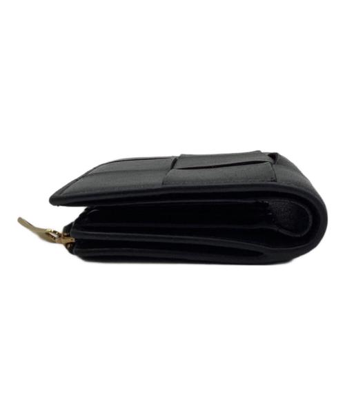 BOTTEGA VENETA（ボッテガベネタ）BOTTEGA VENETA (ボッテガベネタ) マキシイントレチャート 二つ折りウォレット ブラックの古着・服飾アイテム