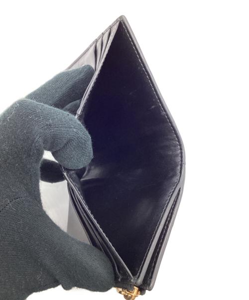 BOTTEGA VENETA（ボッテガベネタ）BOTTEGA VENETA (ボッテガベネタ) マキシイントレチャート 二つ折りウォレット ブラックの古着・服飾アイテム