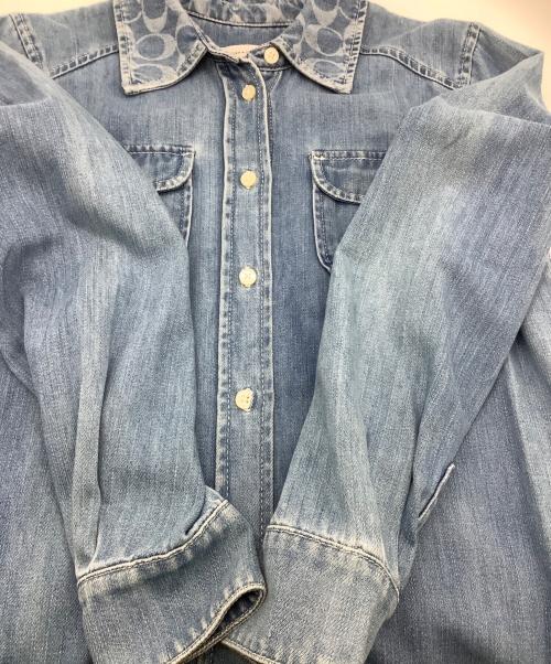 COACH（コーチ）COACH (コーチ) ボタン アップ ワンピース ブルー サイズ:XSの古着・服飾アイテム