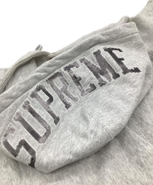 SUPREME（シュプリーム）SUPREME (シュプリーム) Sequin Arc Hooded Sweatshirt（シークイン アーチ フーデッド スウェットシャツ） ホワイト サイズ:XLの古着・服飾アイテム