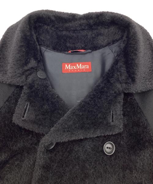 Max Mara Studio（マックスマーラ ストゥディオ）Max Mara Studio (マックスマーラ ストゥディオ) 七分袖 ファーコート ブラック サイズ:40の古着・服飾アイテム