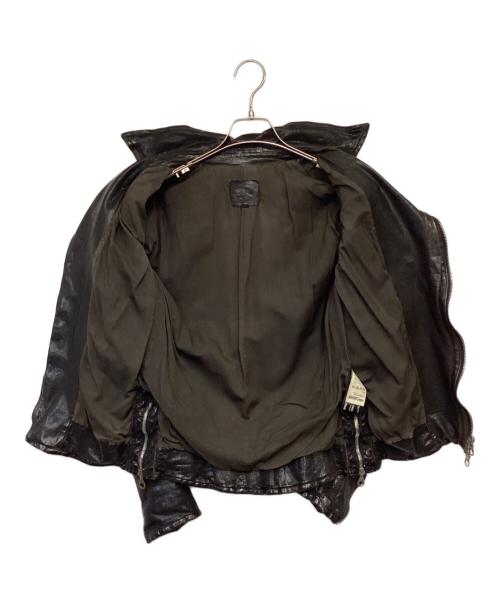 ISAMU KATAYAMA BACKLASH（イサムカタヤマ・バックラッシュ）ISAMU KATAYAMA BACKLASH (イサムカタヤマ・バックラッシュ) 二段製品染め ダブルライダースジャケット ブラック サイズ:Mの古着・服飾アイテム