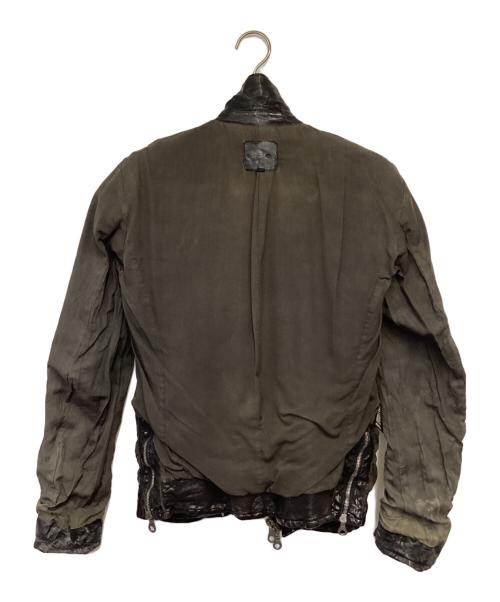 ISAMU KATAYAMA BACKLASH（イサムカタヤマ・バックラッシュ）ISAMU KATAYAMA BACKLASH (イサムカタヤマ・バックラッシュ) 二段製品染め ダブルライダースジャケット ブラック サイズ:Mの古着・服飾アイテム